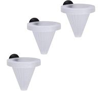 Lot de 3 mangeoires à poissons blanches réutilisables en plastique avec ventouse pour aquarium