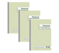 Lot de 3 Manifolds Factures micro-entrepreneur 21x14,8cm - 50 feuillets autocopiants dupli
