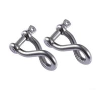 Lot de 3 manilles torsadées de 8/10/12 mm en acier inoxydable pour gréement robuste et fixation sécurisée de charge pour plaisanciers et aventuriers en plein air (8 mm)