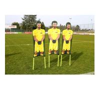 Lot de 3 mannequins jaunes flexibles en polyester imprimé - Entraînement coups francs football