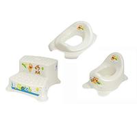 Lot de 3 marchepieds Z: Pearl Premium Disney Winnie Puuh Pearl White Kinder-Toilettensitz + Tabouret Zweistufiger + Dresseur WC