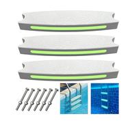 Lot de 3 marches de rechange universelles de 45,7 cm pour piscine intérieure et hors sol, 6 vis et 3 bandes réfléchissantes incluses