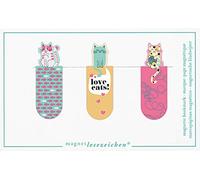Lot de 3 marque-page magnétique Love Cats - Motif chat