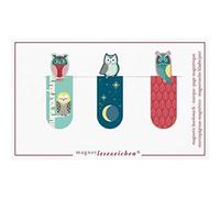 Lot de 3 marque-pages aimantés - Motif chouettes nocturnes
