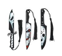 Lot de 3 marque-pages de la série de films d'horreur, marque-pages en acrylique en forme de poignard pour fans de livres, écrivains, érudits, vers de livres, amis (3 masques de poignard)