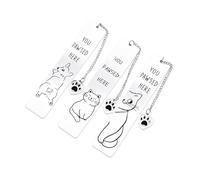Lot de 3 marque-pages en acier inoxydable - Motif chat et chien mignons - Parfait pour les amateurs de livres - Cadeau idéal pour les femmes et les hommes - Pour la remise de diplôme ou un