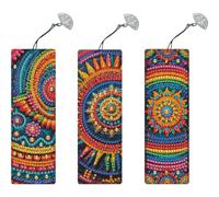 Lot de 3 marque-pages Mandala 5D à faire soi-même avec pendentif (S020)
