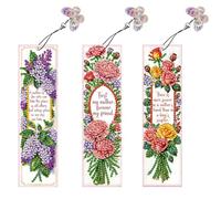 Lot de 3 marque-pages pour la fête des mères avec citations en forme de fleur et papillon - Cadeau pour mère - 01 fleur