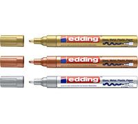 Lot de 3 marqueurs 750 par Edding Lot de 3 Sortiert Metallic