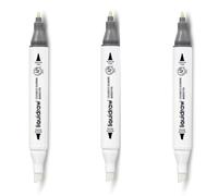 Lot de 3 marqueurs à double pointe incolores Stylo mélangeur incolore à l'alcool Marqueur graphique pour art, illustration, animation, portrait, croquis, dessin, design