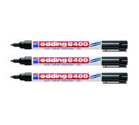Lot de 3 Marqueurs Permanent cd/ dvd 8400 pointe ogive 1 mm noir - edding