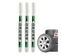 Lot de 3 Marqueurs Permanents Blancs - 14 cm Feutres Peinture Blanche | Marqueurs à Base d’Huile à Séchage Rapide | Stylos Blancs Imperméables et Inaltérables pour Pneus, Verre, Métal, Céramique, Plas