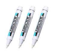 Lot de 3 marqueurs permanents blancs pour bois, roche, plastique, cuir, verre, pierre, toile, métal, trou profond en céramique (2,5 mm)