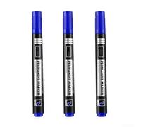 Lot de 3 marqueurs permanents imperméables avec 2 pointes fines et brutes de 8 mm pour une écriture détaillée et des traits audacieux, pour une utilisation en intérieur et en extérieur (bleu)