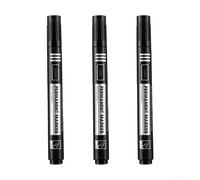 Lot de 3 marqueurs permanents imperméables avec double pointe pour des détails précis et des traits larges pour une utilisation en extérieur (noir)