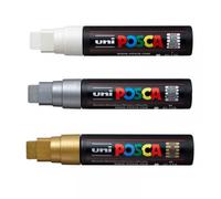 Lot De 3 Marqueurs Posca Pc-17k Blanc Pointe Extra-Large Rectangulaire