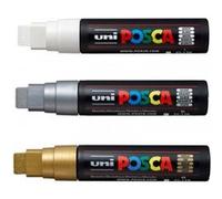 Lot De 3 Marqueurs Posca Pc-17k Blanc Pointe Extra-Large Rectangulaire