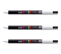 Lot De 3 Marqueurs Posca Pc-1mr Blanc Pointe Extra-Fine Calibrée