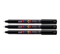 Lot de 3 marqueurs Posca PC-1MR noir pointe extra-fine calibrée Noir G