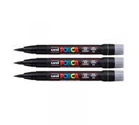 Lot De 3 Marqueurs Posca Pcf-350 Noir Pointe Pinceau