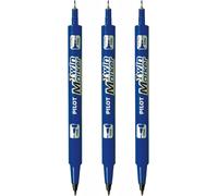 Lot De 3 Marqueurs Twin Marker Indélibile Bleue 2 Pointes Ogives:Fine Et Moyenne