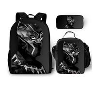 Lot de 3 Marvel Black Panther Impression Sac à Dos, Sacoche et Trousse à crayons B