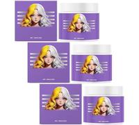 Lot de 3 masques anti-jaunissement - Après-shampoing hydratant violet - Masque capillaire violet - Pour cheveux blonds argentés - Masque de collagène - Traitement des cheveux brillants - Réparation