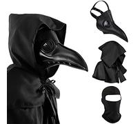 Lot de 3 masques de médecin de la peste Steampunk - Accessoire effrayant pour Halloween - Pour fêtes et bals de fin d'année