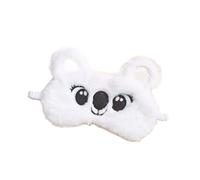 Lot de 3 masques de sommeil en peluche avec motif de koala mignon pour enfants, motif dessin animé, bandeau de voyage (blanc, 3 pièces)