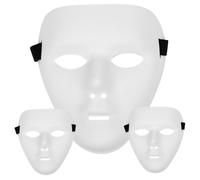 Lot de 3 masques d'Halloween complets deux tailles, masque blanc pour hommes et femmes, mascarade vierge uni pour costumes de roman, projets artistiques cosplay, théâtre, 7, 7 x 6, 5 pouces #1