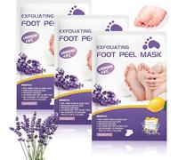 Lot de 3 masques exfoliants et hydratants à la lavande pour les peaux dures, chaussettes exfoliantes et hydratantes pour enlever les callosités, talons fissurés, réparation des peaux mortes, solution