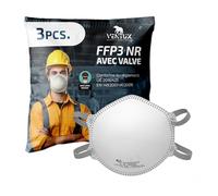 Lot de 3 Masques FFP3 NR en Forme de Coque || Haute Protection Respiratoire avec Clip Nasal Ajustable || Certifiés CE || Idéal pour Usage Professionnel et Industriel