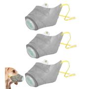 Lot de 3 masques respiratoires pour chien, réutilisables avec filtre, respiration douce, ajustement flexible pour l'entraînement, le camping en plein air et la randonnée