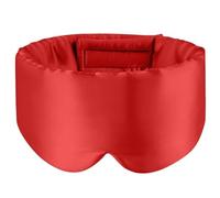 Lot de 3 masques sommeil en soie mûrier, cache-yeux occultants for dormir sur le côté, voyage, doux et lisse pour Sommeil(Red)