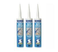 Semin A00968 Mastic Acrylique Blanc pour Combler des Fissures ou pour Réaliser des Liaisons entre différents Éléments de Maçonnerie, Intérieur/Extérieur, Cartouche de 310 ml (Lot de 3)
