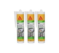 Lot de 3 mastics acryliques SIKA Sikaseal 107 Joint et fissure - Blanc - 300ml
