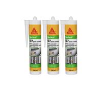 Lot de 3 mastics acryliques SIKA Sikaseal 107 Joint et fissure - Blanc - 300ml