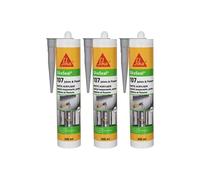 Lot de 3 mastics acryliques SIKA Sikaseal 107 Joint et fissure - Gris - 300ml