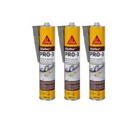 Lot de 3 mastics autonivelants SIKA Sikaflex PRO 3 - Gris béton - 300ml