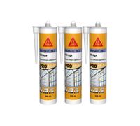 Lot de 3 mastics élastique silicone SIKA Sikaseal-162 Vitrage - Blanc - 300ml