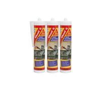 Lot de 3 mastics élastique silicone - SIKA Sikasil G - Blanc - 300ml
