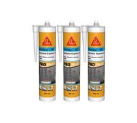 Lot de 3 mastics silicone à séchage rapide SIKA SikaSeal-182 Sanitaire Express 1h - Blanc - 300ml