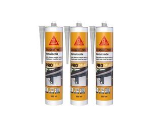Lot de 3 mastics silicone SIKA Sikaseal-185 Menuiserie - Blanc PVC - 300ml