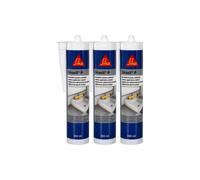 Lot de 3 mastics silicone universel SIKA Sikasil-P Marine - Transparent - 300ml