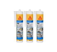 Lot de 3 mastics silicones anti-moisissure SIKA Sikaseal 108 Sanitaire - Transparent - 300ml