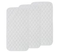 Lot de 3 matelas à langer en coton de bambou super doux, imperméables, lavables, réutilisables, portables avec lingettes amovibles, table à langer, étanche, blanc