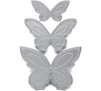Lot de 3 matrices de découpe en métal en forme de papillon pour la fabrication de cartes, le scrapbooking, l'album photo, le papier décoratif pour cartes de vœux, invitation, fête, festival, cadeau