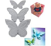 Lot de 3 matrices de découpe en métal en forme de papillon, pour scrapbooking, album photo, décoration, gaufrage, fabrication de cartes + jolie broche