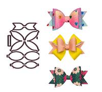 Lot de 3 matrices de découpe en métal pour nœud papillon de Noël, nœuds pour cheveux et pochoirs pour bricolage, scrapbooking, décoration de papier gaufrage, scrapbooking, cartes