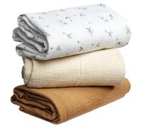 Lot De 3 Maxi Langes Melody Écru Et Camel Melody, Blanc Imprimé Minimali TU